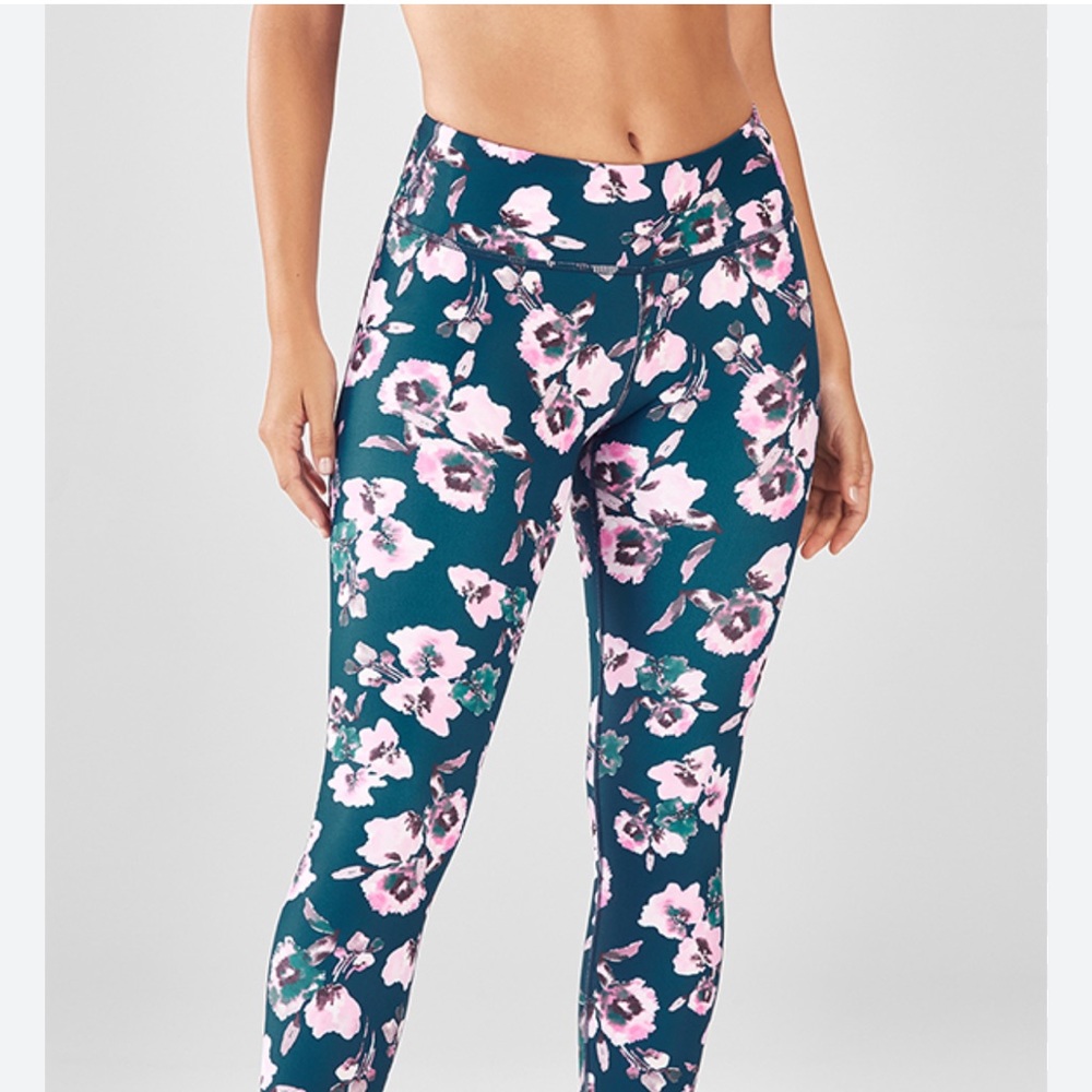 Blue Floral Leggings for Casual Wear